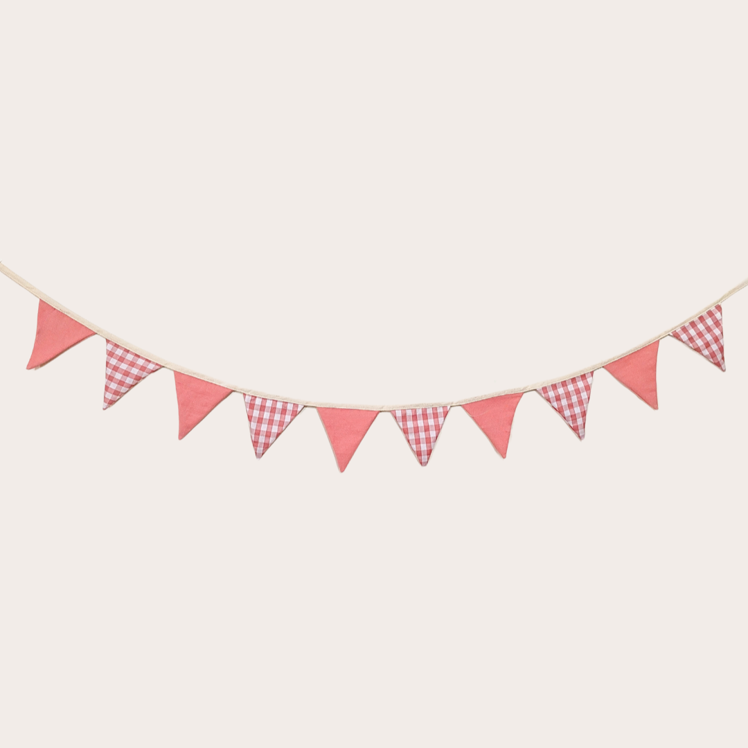 Pink Gingham Bunting