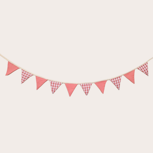 Pink Gingham Bunting
