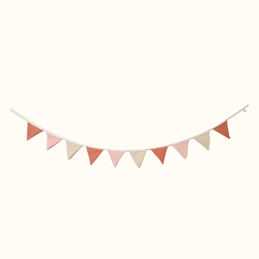 Peach and Pink Linen Bunting