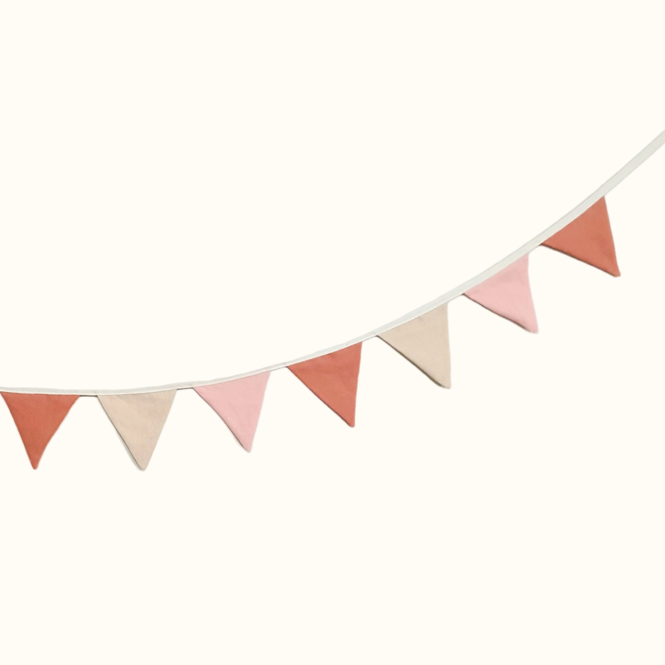 Peach and Pink Linen Bunting
