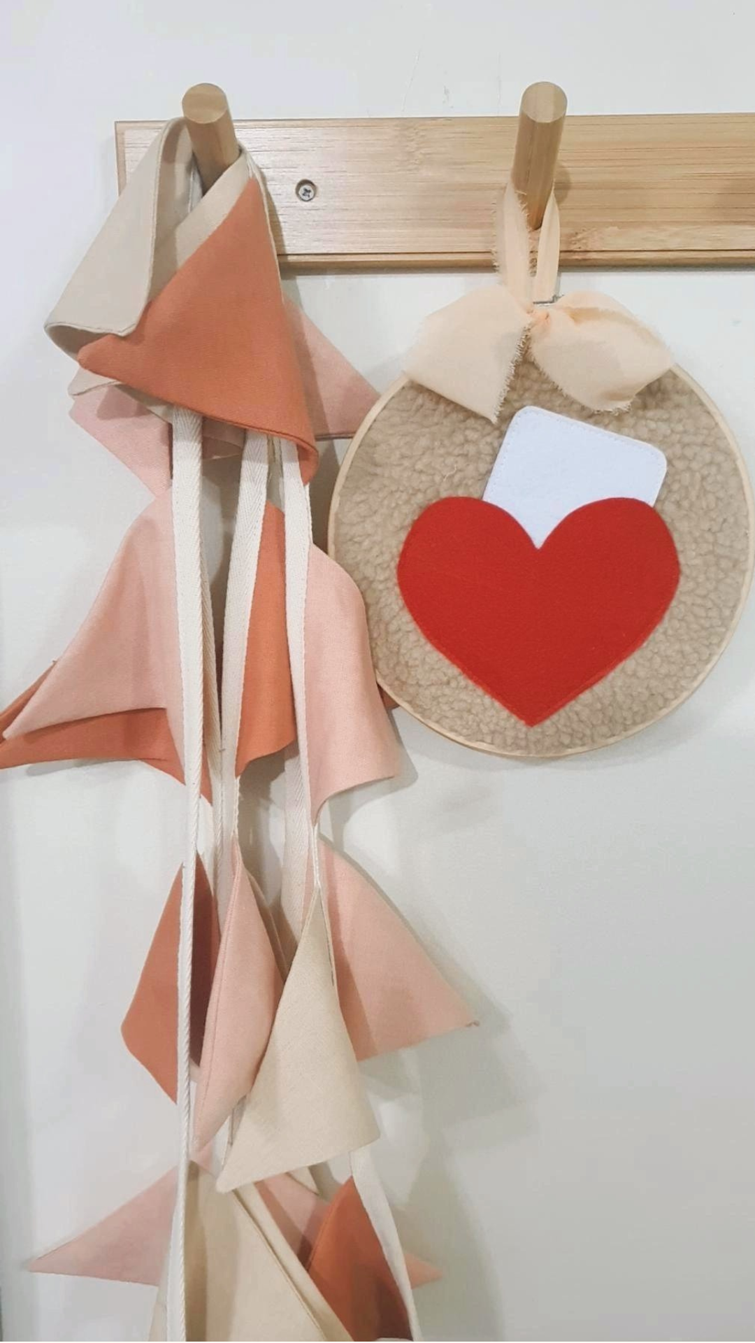 Peach and Pink Linen Bunting